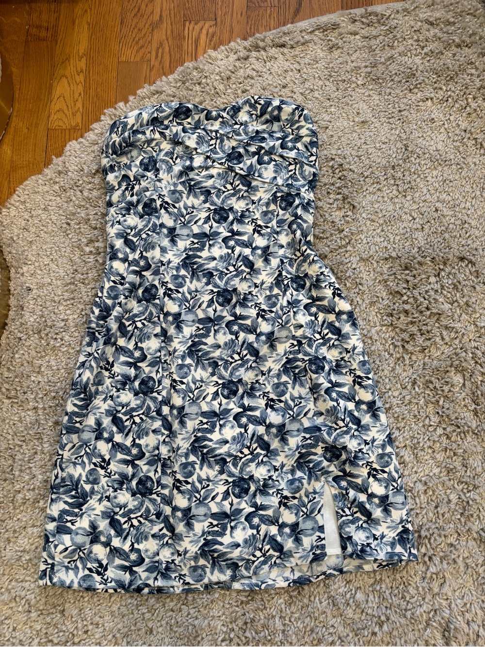 Abercrombie Strapless Blue Floral Summer Dress